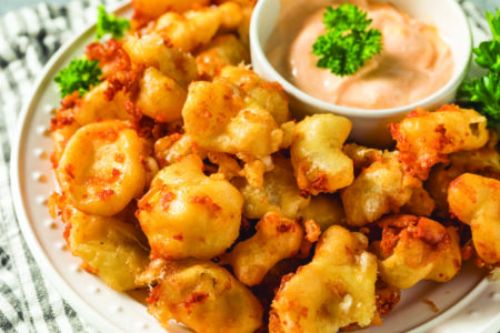 Homemade Deep Fried Wisconsin Cheese Curds with Dipping Sauce